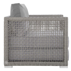 Aura Gray 3 Piece Outdoor Patio Wicker Rattan Set - 56x107" - Ornate Home