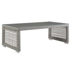 Aura Gray 3 Piece Outdoor Patio Wicker Rattan Set - 56x107" - Ornate Home