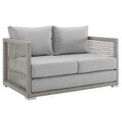 Aura Gray 4 Piece Outdoor Patio Wicker Rattan Set - Ornate Home