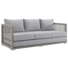 Aura Gray 4 Piece Outdoor Patio Wicker Rattan Set - Ornate Home