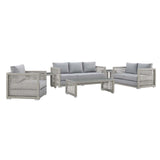 Aura Gray 6 Piece Outdoor Patio Wicker Rattan Set - Ornate Home