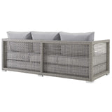 Aura Gray 6 Piece Outdoor Patio Wicker Rattan Set - Ornate Home