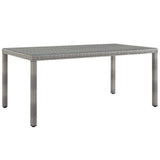 Aura Gray 68" Outdoor Patio Wicker Rattan Dining Table - Ornate Home