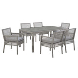 Aura Gray 7 Piece Outdoor Patio Wicker Rattan Set - Ornate Home