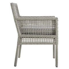 Aura Gray Outdoor Patio Wicker Rattan Dining Armchair - Ornate Home