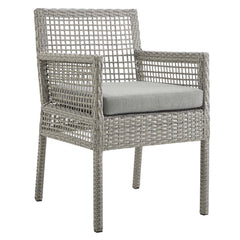 Aura Gray Outdoor Patio Wicker Rattan Dining Armchair (Set of 4) - Ornate Home