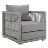 Aura Gray Rattan Outdoor Patio Armchair - Ornate Home