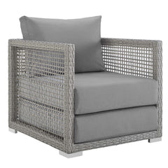 Aura Gray Rattan Outdoor Patio Armchair - Ornate Home
