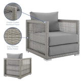 Aura Gray Rattan Outdoor Patio Armchair - Ornate Home