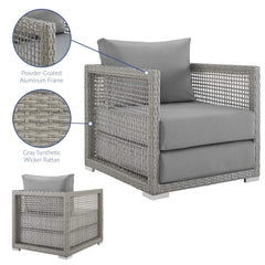 Aura Gray Rattan Outdoor Patio Armchair - Ornate Home