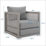 Aura Gray Rattan Outdoor Patio Armchair - Ornate Home