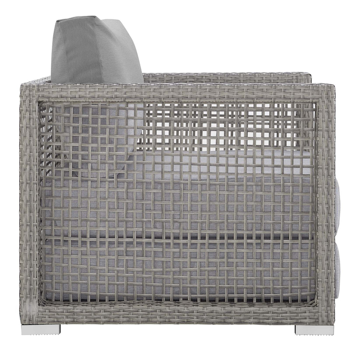 Aura Gray Rattan Outdoor Patio Armchair - Ornate Home