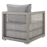 Aura Gray Rattan Outdoor Patio Armchair - Ornate Home