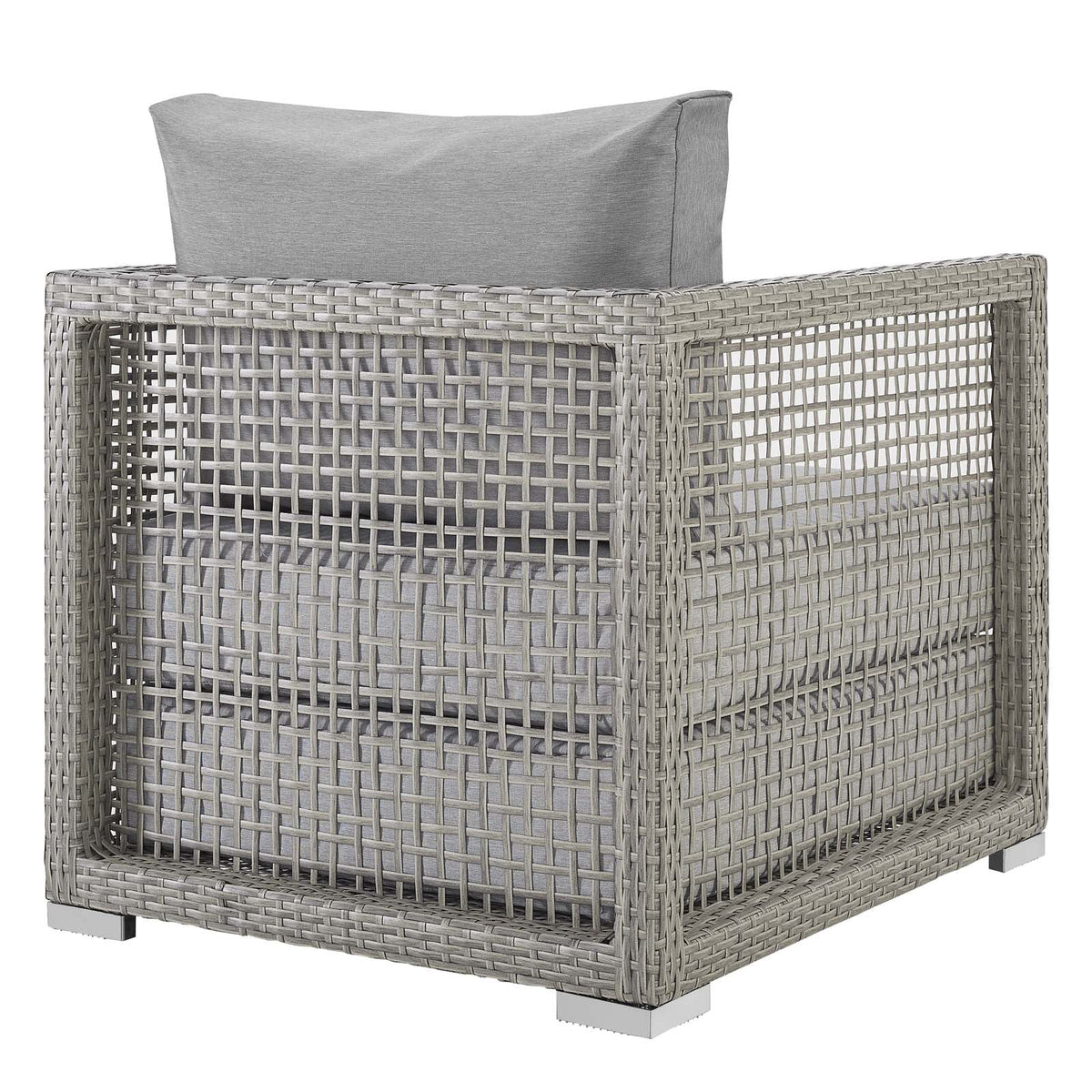 Aura Gray Rattan Outdoor Patio Armchair - Ornate Home