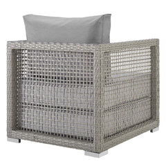 Aura Gray Rattan Outdoor Patio Armchair - Ornate Home