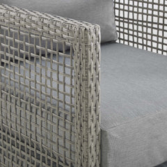 Aura Gray Rattan Outdoor Patio Armchair - Ornate Home