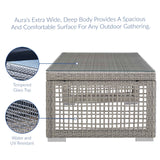 Aura Gray Rattan Outdoor Patio Coffee Table - Ornate Home