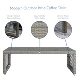Aura Gray Rattan Outdoor Patio Coffee Table - Ornate Home