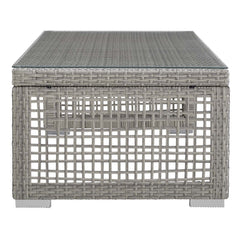 Aura Gray Rattan Outdoor Patio Coffee Table - Ornate Home