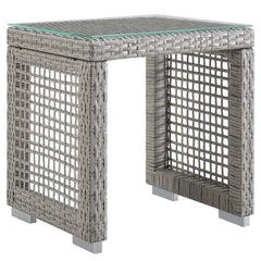 Aura Gray/White 3 Piece Outdoor Patio Wicker Rattan Set - 27.5x68" - Ornate Home