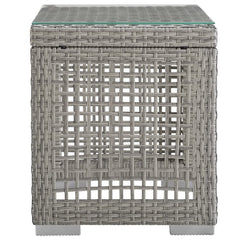 Aura Gray/White 3 Piece Outdoor Patio Wicker Rattan Set - 27.5x82" - Ornate Home