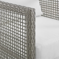 Aura Gray/White 3 Piece Outdoor Patio Wicker Rattan Set - 56x192" - Ornate Home