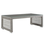 Aura Gray/White 6 Piece Outdoor Patio Wicker Rattan Set - Ornate Home