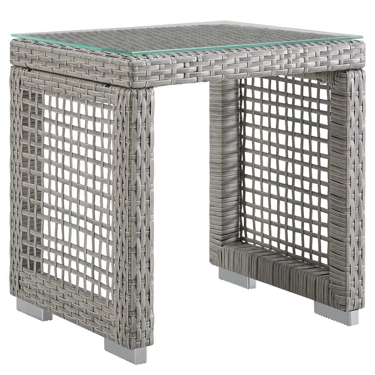 Aura Gray/White 6 Piece Outdoor Patio Wicker Rattan Set - Ornate Home