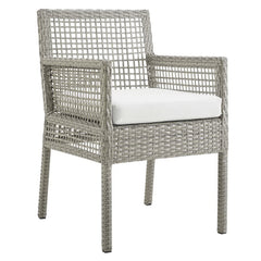 Aura Gray/White 7 Piece Outdoor Patio Wicker Rattan Set - Ornate Home