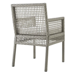 Aura Gray/White 7 Piece Outdoor Patio Wicker Rattan Set - Ornate Home