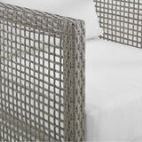 Aura Gray/White Outdoor Patio Wicker Rattan Loveseat - Ornate Home