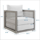 Aura Gray/White Rattan Outdoor Patio Armchair - Ornate Home