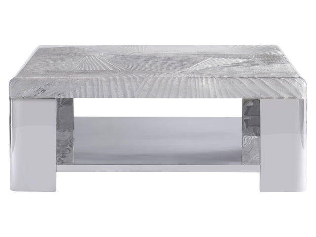 Aura Patterned Acrylic/Polished Stainless Steel Cocktail Table - Ornate Home