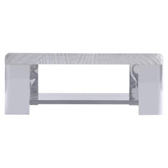 Aura Patterned Acrylic/Polished Stainless Steel Cocktail Table - Ornate Home