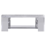 Aura Patterned Acrylic/Polished Stainless Steel Cocktail Table - Ornate Home