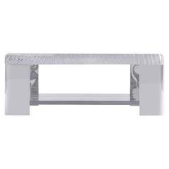 Aura Patterned Acrylic/Polished Stainless Steel Cocktail Table - Ornate Home