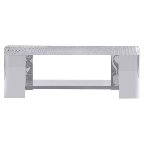 Aura Patterned Acrylic/Polished Stainless Steel Cocktail Table - Ornate Home