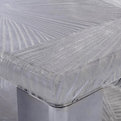 Aura Patterned Acrylic/Polished Stainless Steel Cocktail Table - Ornate Home