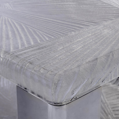 Aura Patterned Acrylic/Polished Stainless Steel Cocktail Table - Ornate Home