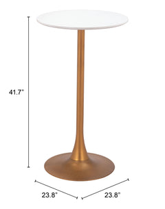 Auray White & Gold Bar Table - Ornate Home
