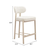 Aurea Light Gray Counter Stool (Set of 2) - Ornate Home