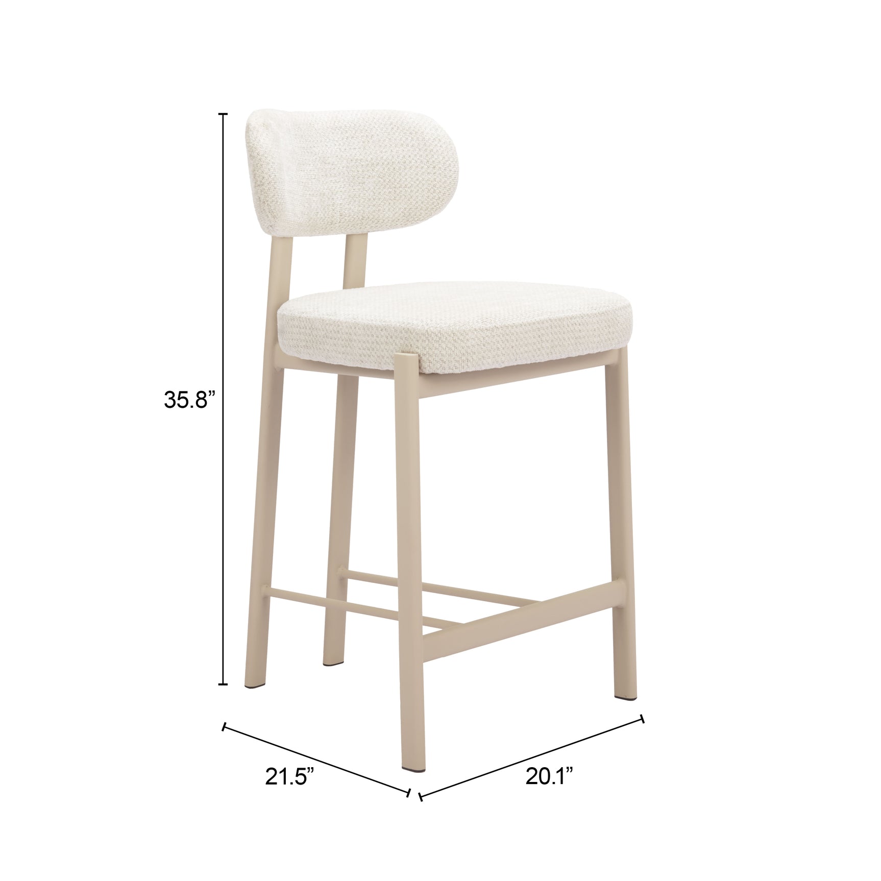 Aurea Light Gray Counter Stool (Set of 2) - Ornate Home