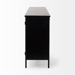 Aurelia Black/White Metal Four Door Glass Cabinet - Ornate Home