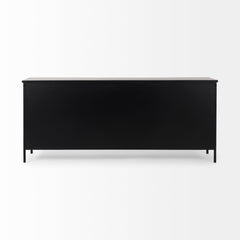 Aurelia Black/White Metal Four Door Glass Cabinet - Ornate Home