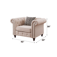 Aurelia Linen Chair w/1 Pillow - Ornate Home