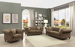 Aurelia Linen Stationary Loveseat w/2 Pillows - Ornate Home
