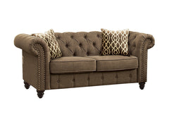 Aurelia Linen Stationary Loveseat w/2 Pillows - Ornate Home