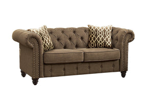 Aurelia Linen Stationary Loveseat w/2 Pillows - Ornate Home