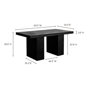 Aurelius Black 2 Outdoor Dining Table - Ornate Home