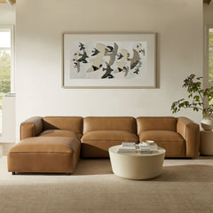 Auren Camel 4-Piece Vegan Leather Modular Sofa Set - Ornate Home